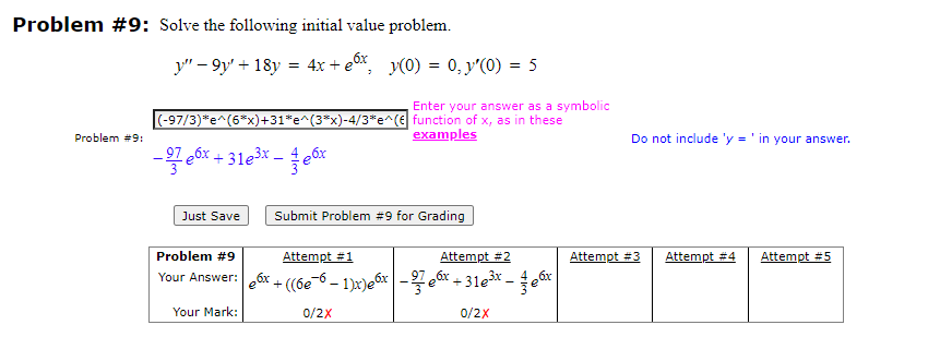 Solved Problem \#6: Solve the following initial value | Chegg.com