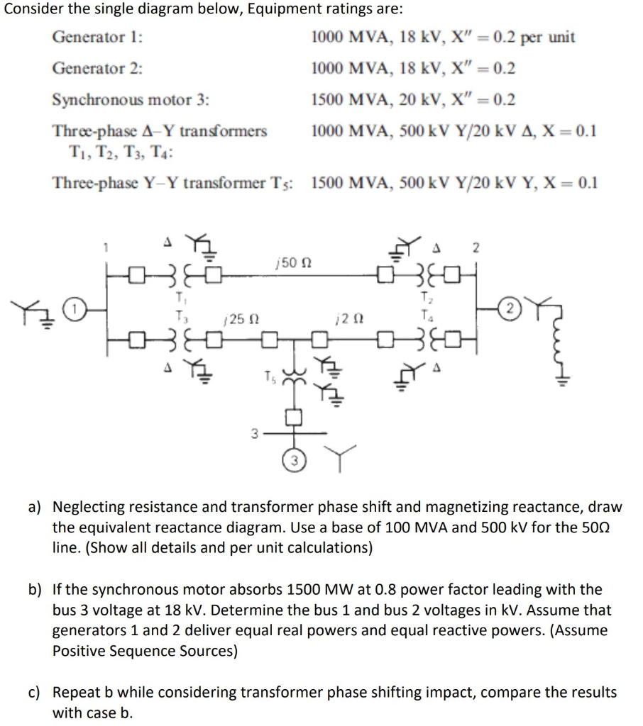 Consider the single diagram below, Equipment ratings | Chegg.com