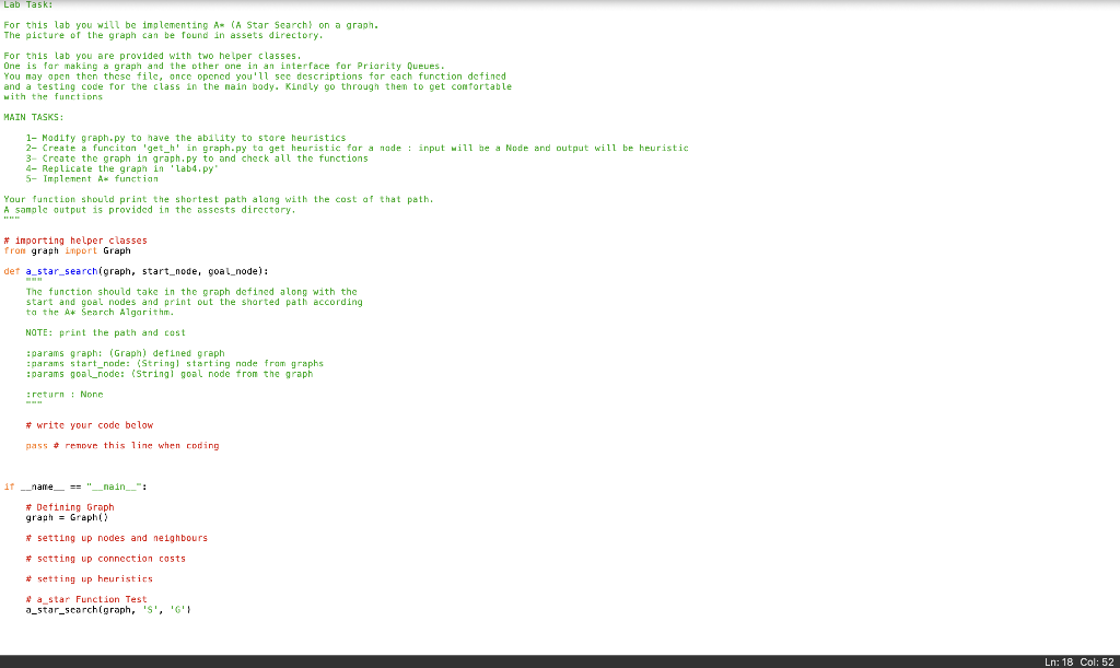 Solved code in python """ Lab Task: For this lab you will | Chegg.com