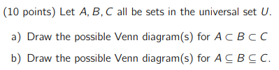 Solved Let A, B, C All Be Sets In The Universal Set U. A) | Chegg.com