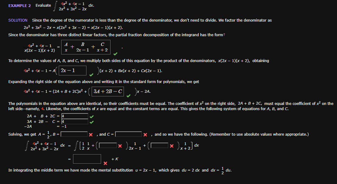 solved-example-2-evaluate-4x2-4x-1-dx-2x3-3x2-2x-chegg