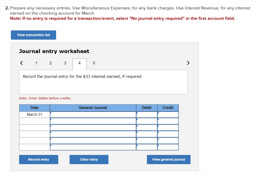 Solved 2. Prepare any necessary entries. Use Miscellaneous | Chegg.com