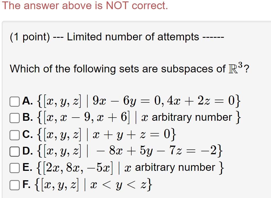 Solved The Answer Above Is NOT Correct. (1 Point) --- | Chegg.com