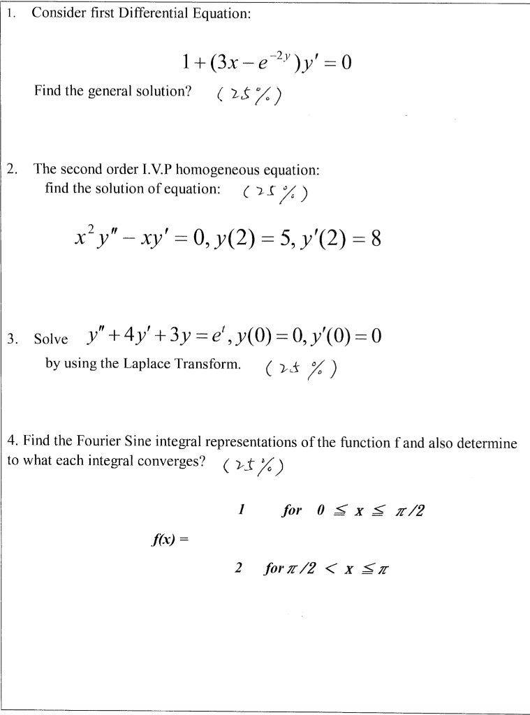 Solved Consider first Differential Equation: 1 1+ (3х -е | Chegg.com