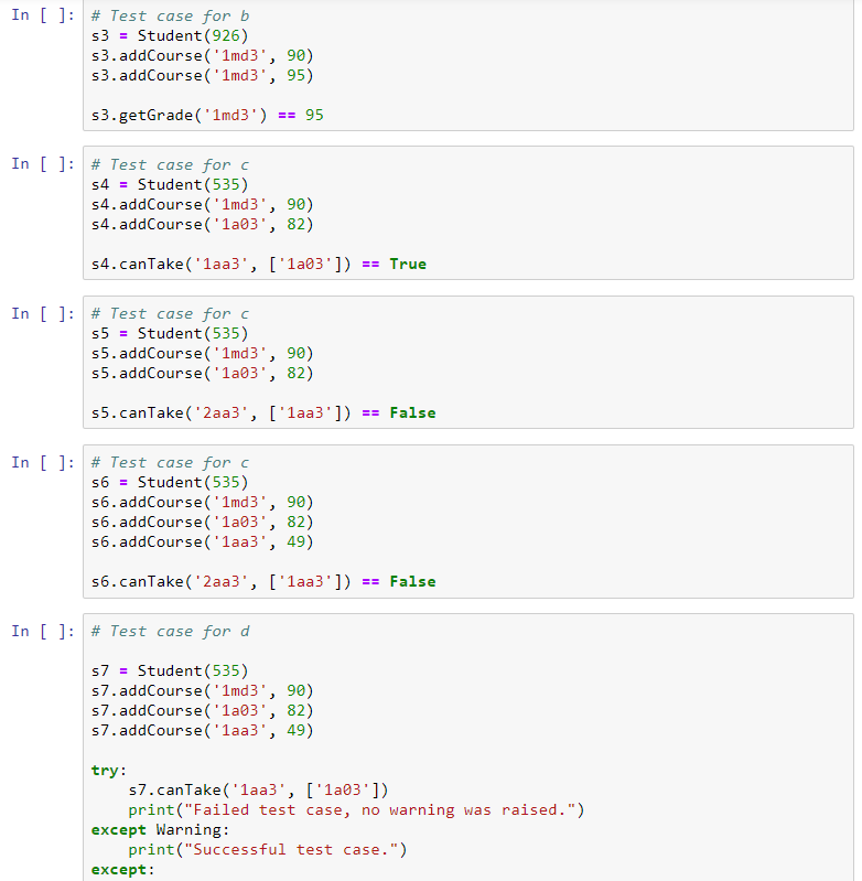 Solved [4 points] a) Create a class representing students by | Chegg.com