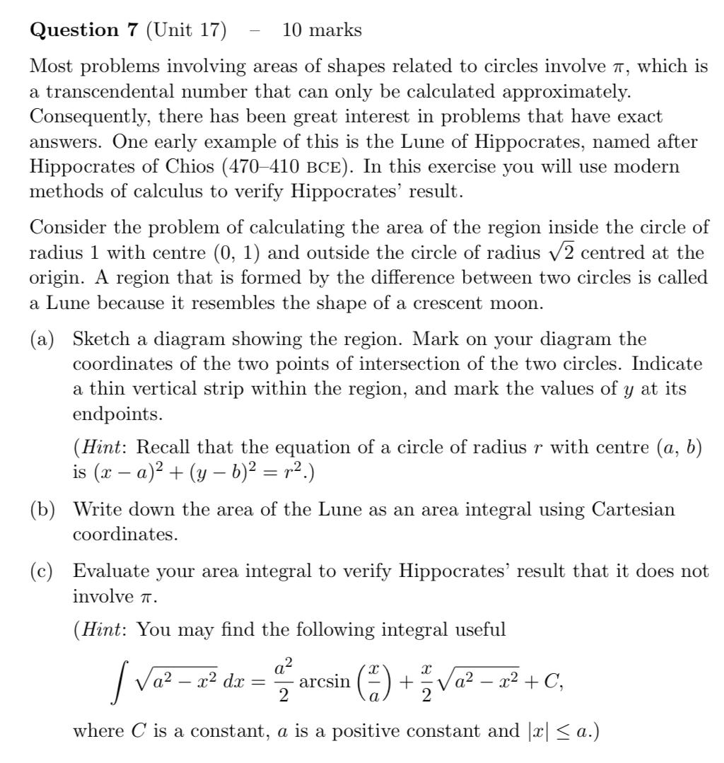 Solved Question 7 (Unit 17) 10 marks Most problems involving | Chegg.com