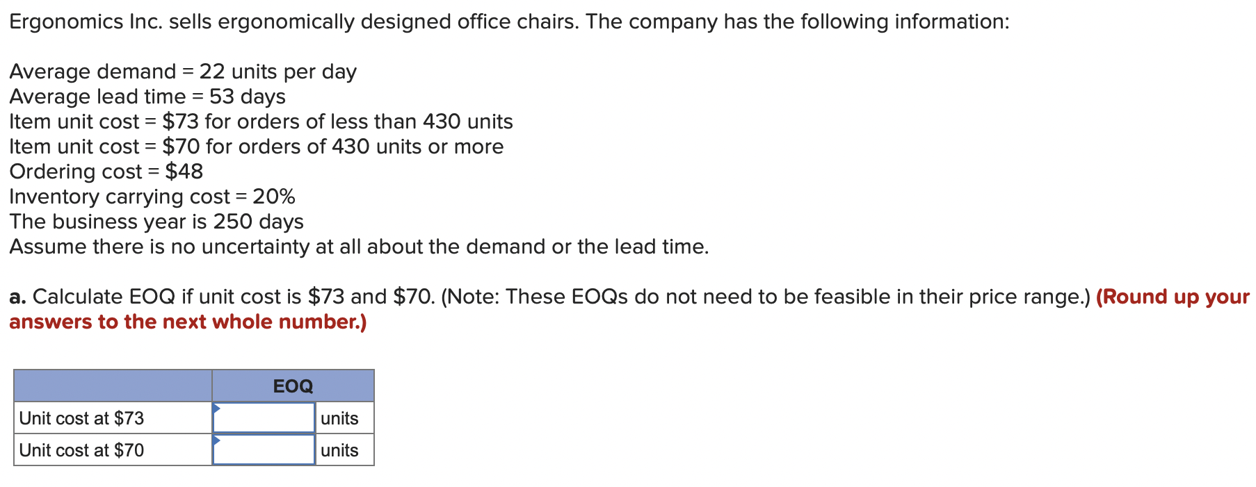 Solved Problem 7-9 Ergonomics Inc. sells ergonomically