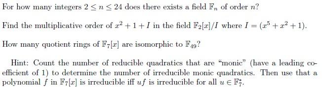 Solved For how many integers 2 | Chegg.com