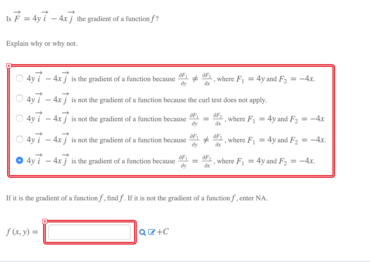 Solved Your Answer Is Partially Correct. Try Again. Is F = | Chegg.com