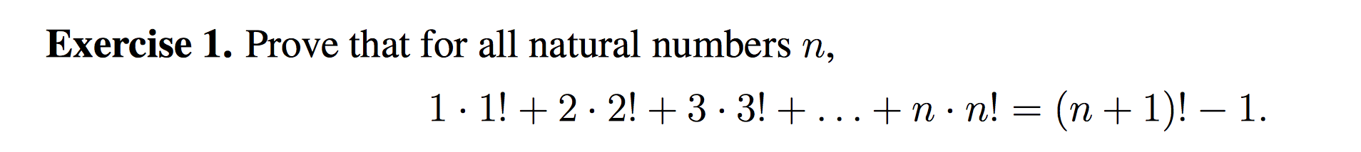 Solved Exercise 1. Prove that for all natural numbers n, 1. | Chegg.com