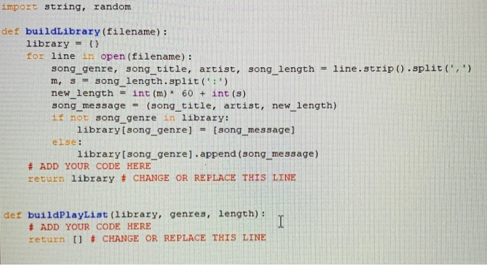 Solved 2. Building a Basic Playlist (12 points) Complete the | Chegg.com