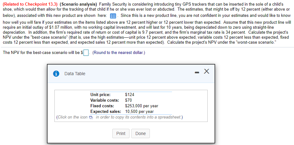 Related To Checkpoint 13 3 Scenario Analysis Chegg Com