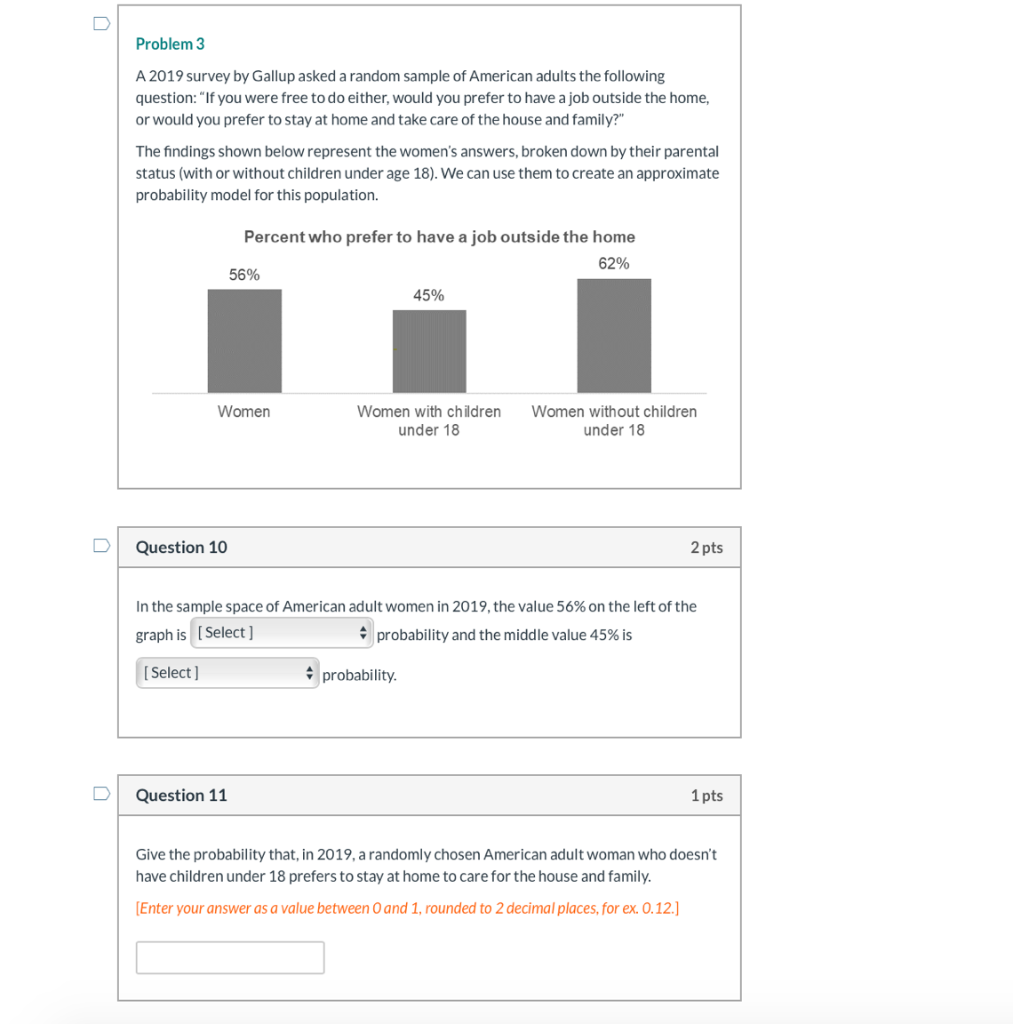 Solved Problem 3 A 2019 Survey By Gallup Asked A Random | Chegg.com