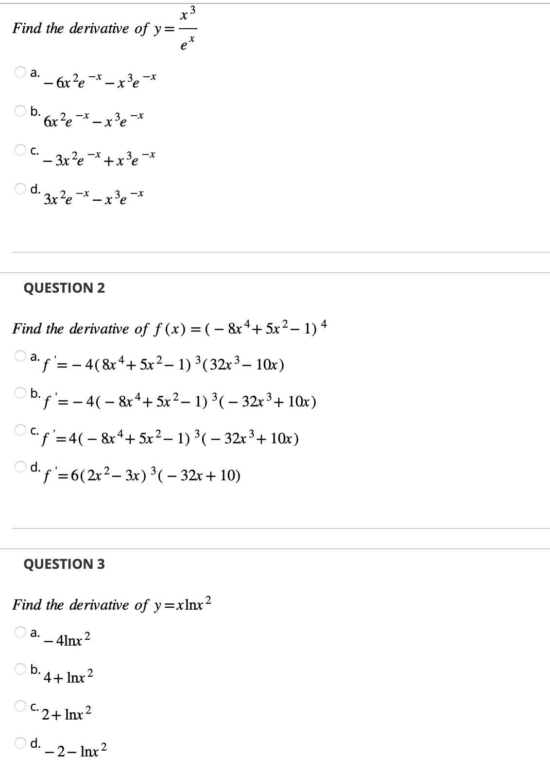 derivative of x 3 e x