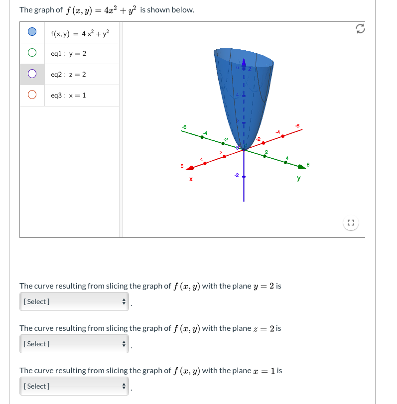 The Graph Of F X Y 4 X2 Y2 Is Shown Below Chegg Com