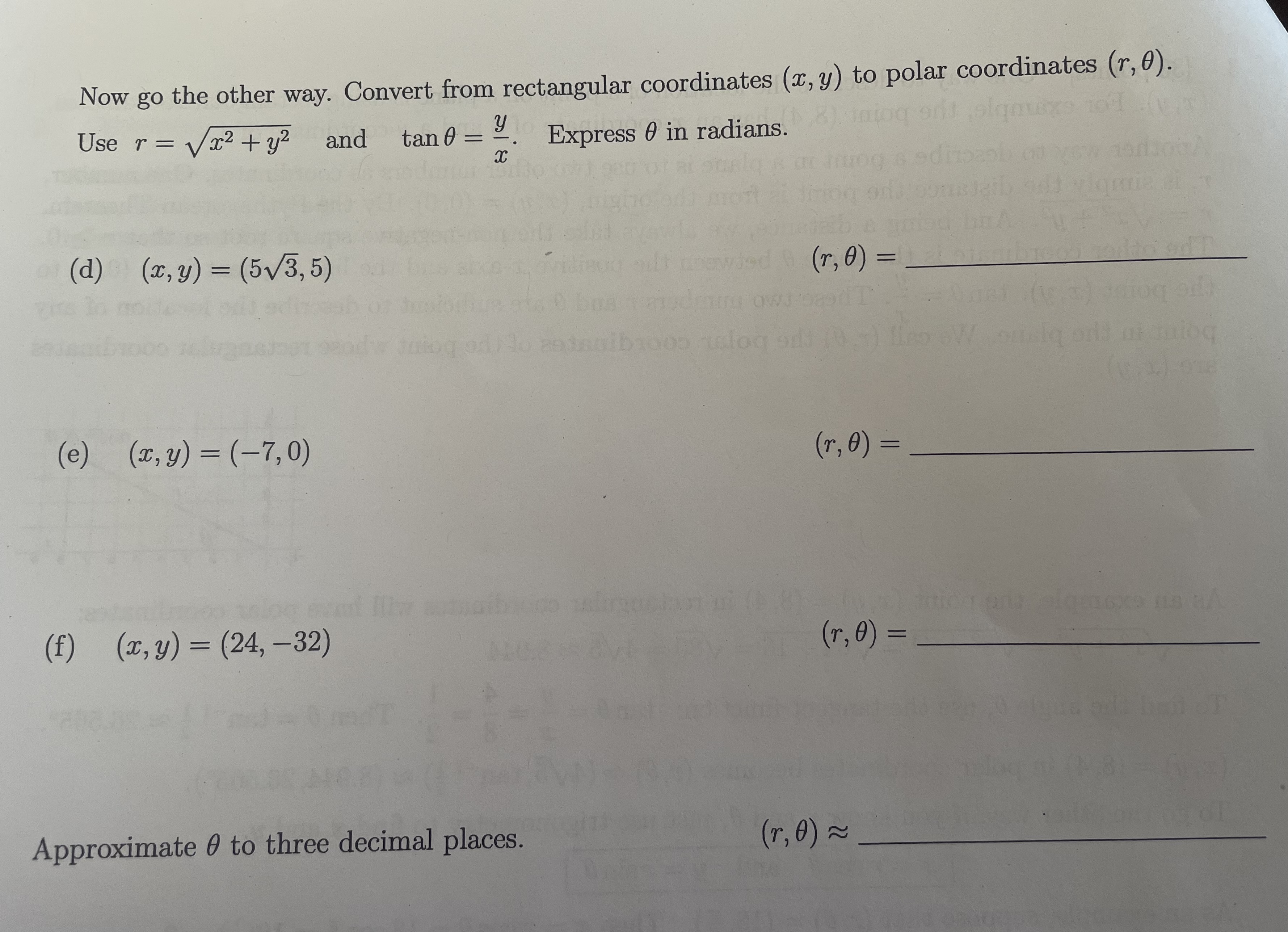 Solved Convert from rectangular coordinates (x,y) ﻿to polar | Chegg.com