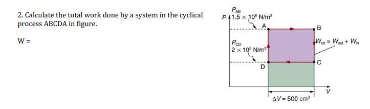 Solved 2. Calculate the total work done by a system in the | Chegg.com