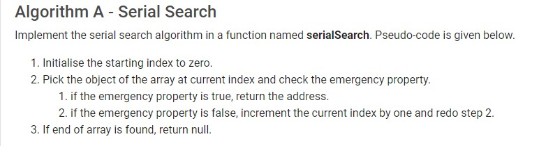 Solved Algorithm A - Serial Search Implement the serial | Chegg.com