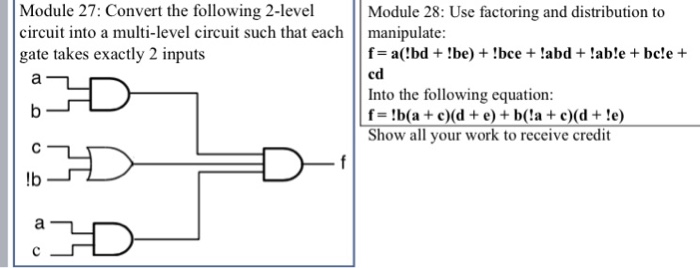 Solved Module 27: Convert The Following 2-level Circuit Into | Chegg.com