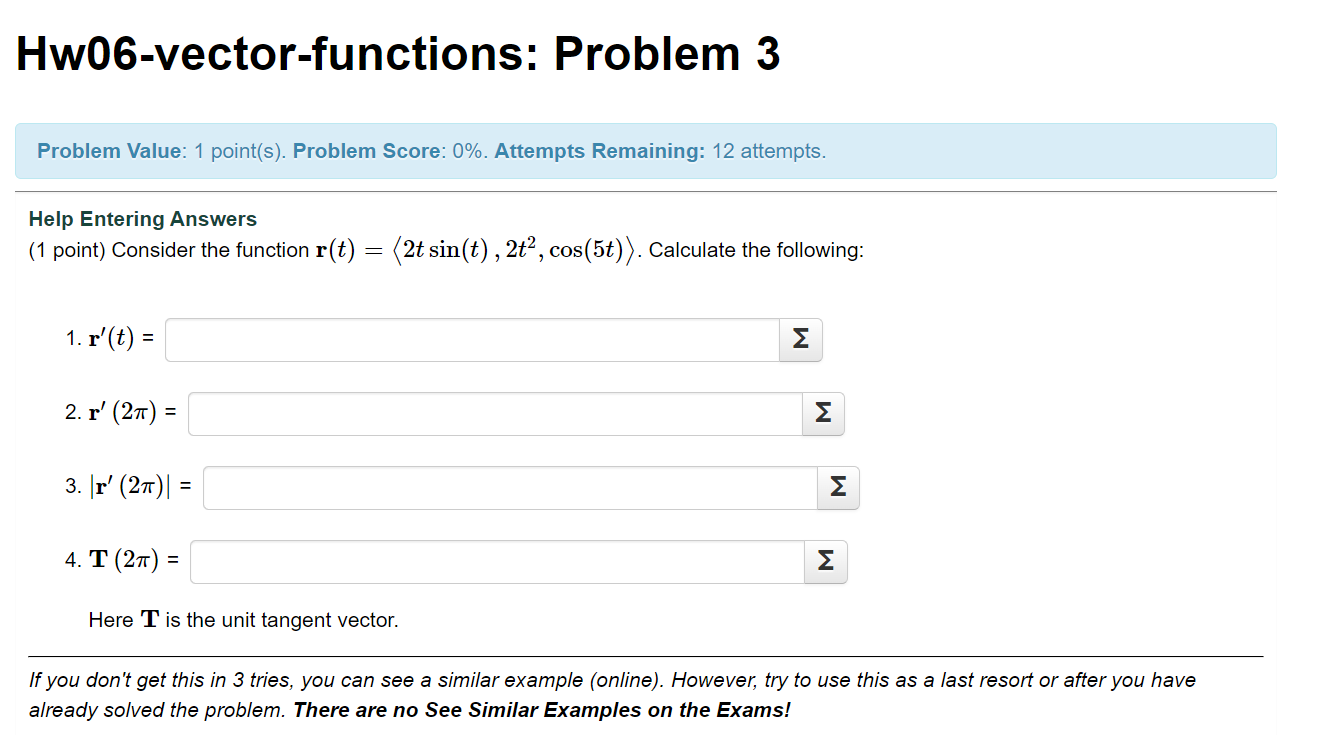 Solved 1 point) Consider the function | Chegg.com