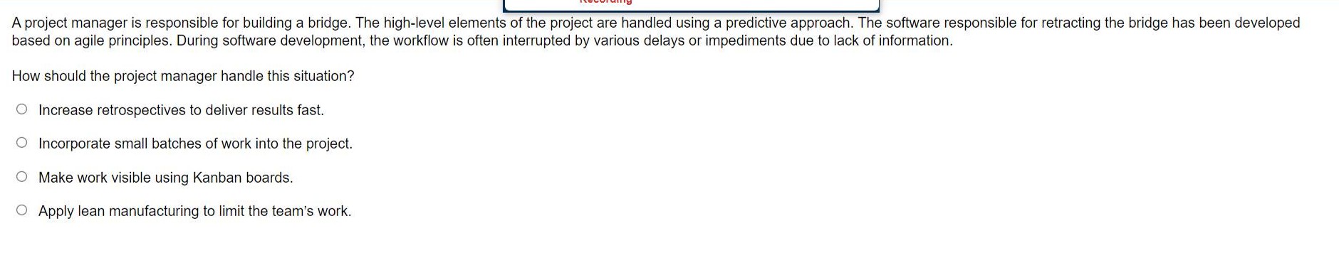 Solved A project manager is responsible for building a | Chegg.com