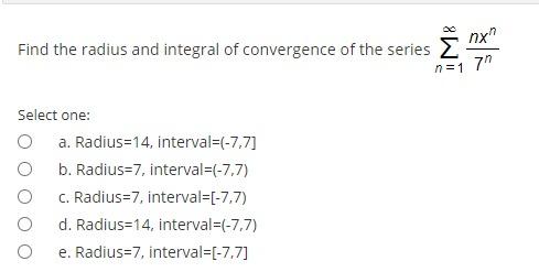 Solved Nx Find The Radius And Integral Of Convergence Of Chegg Com