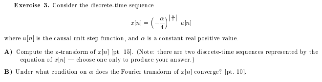 Solved Exercise 3. Consider the discrete-time sequence 2[n] | Chegg.com