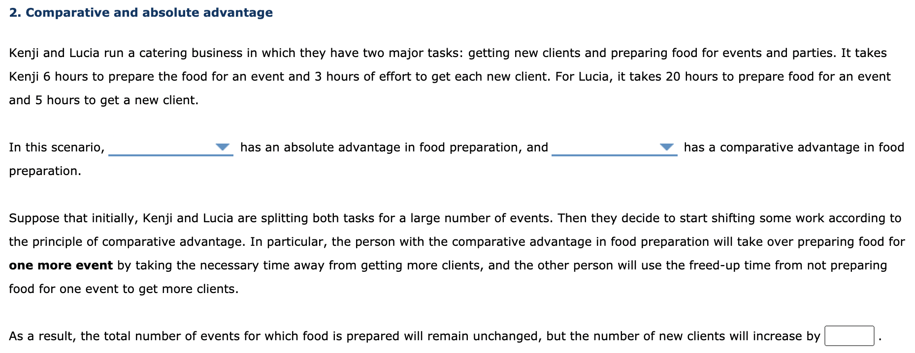 Solved 2. Comparative and absolute advantage Kenji and Lucia | Chegg.com