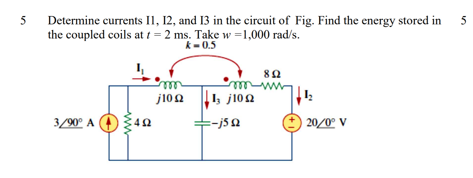 Solved 5 5 Determine currents 11, 12, and 13 in the circuit | Chegg.com