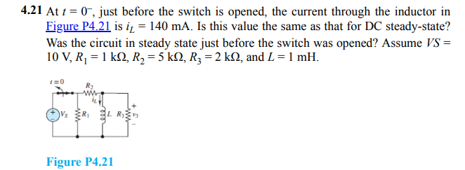 Solved 4.11 Determine the initial and final conditions on iL | Chegg.com