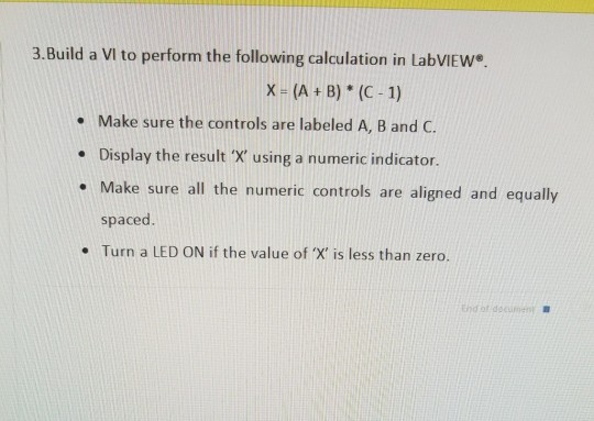 Solved 3.Build a VI to perform the following calculation in | Chegg.com