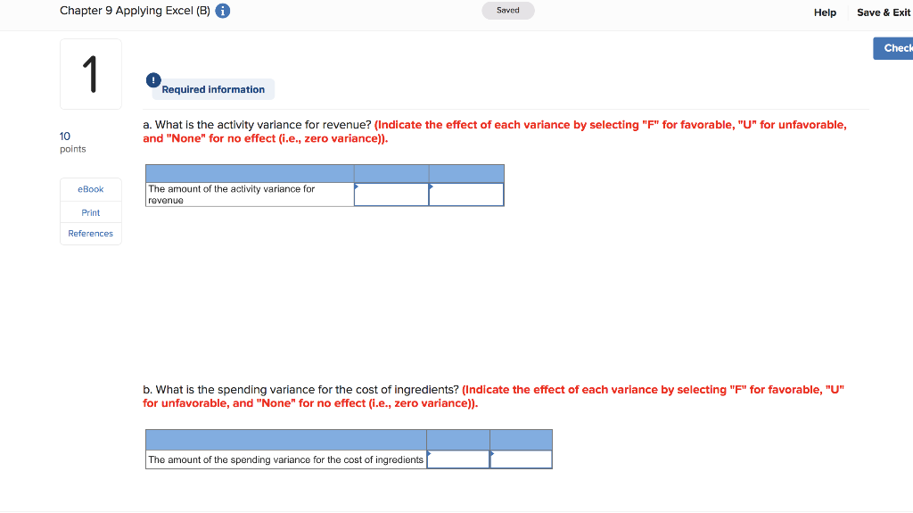 Solved Saved Chapter 9 Applying Excel (B) Requirement 2: | Chegg.com