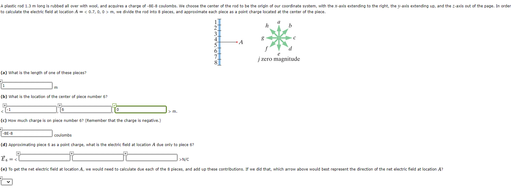 Solved A plastic rod 1.3 m long is rubbed all over with