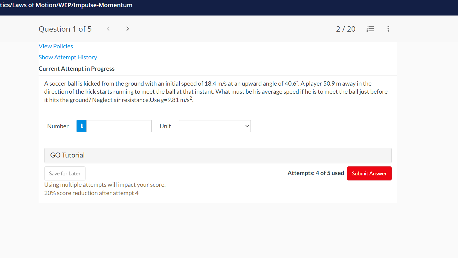 Solved A soccer ball is kicked from the ground with an