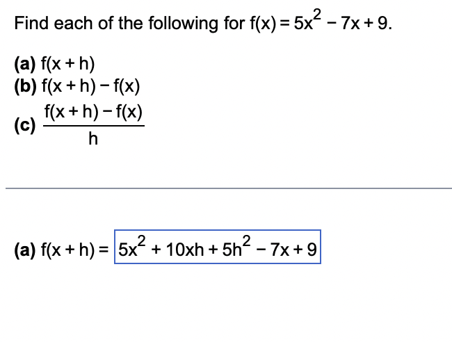 f x )= 4x 2 5x 7