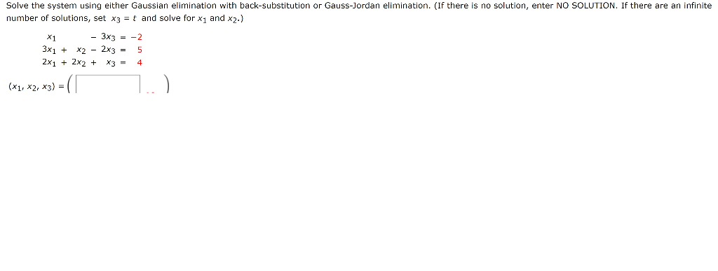 Solved Solve the system using either Gaussian elimination | Chegg.com