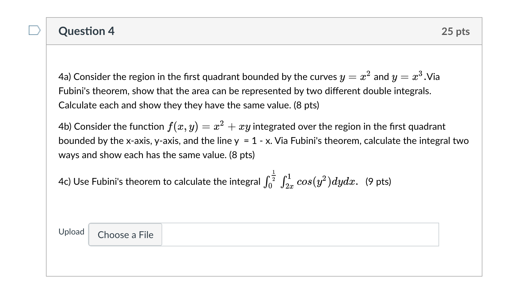 Solved Question 4 25 pts - = 4a) Consider the region in the | Chegg.com