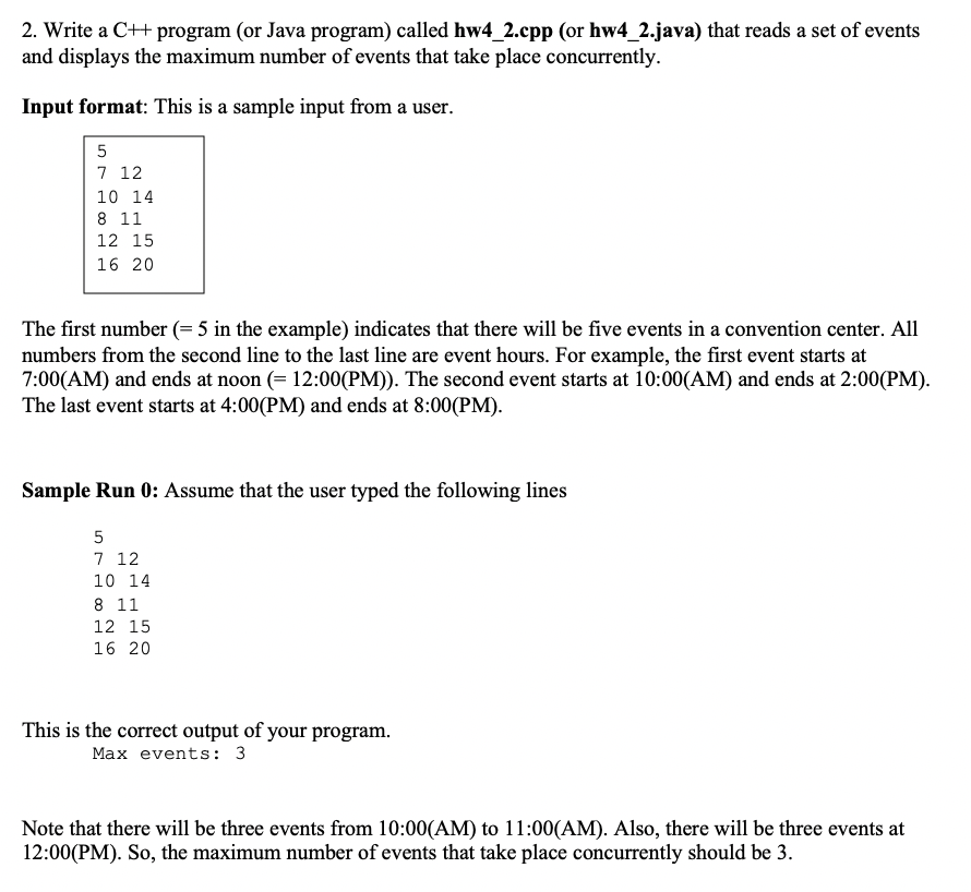 Solved 2. Write a C++ program (or Java program) called | Chegg.com