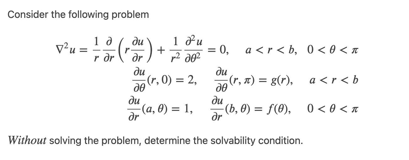 Solved Consider the following problem у?u= = ( ) - -0, а | Chegg.com