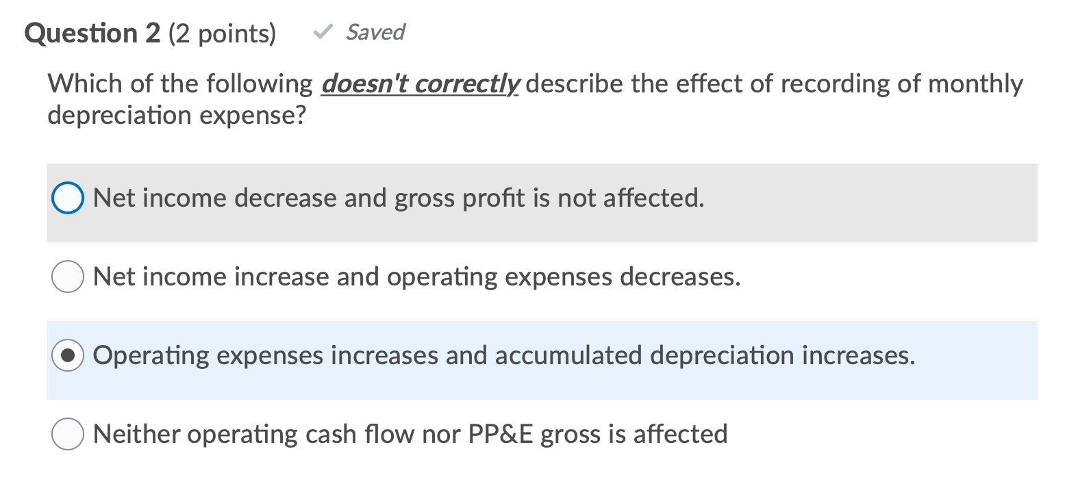 Solved Question 2 (2 points) Saved Which of the following | Chegg.com
