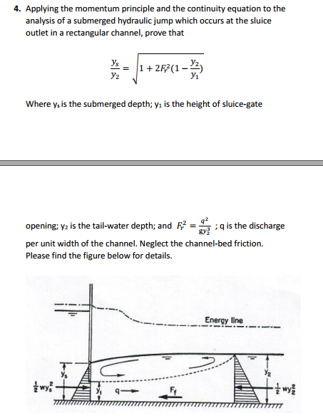 Solved 4. Applying the momentum principle and the continuity | Chegg.com