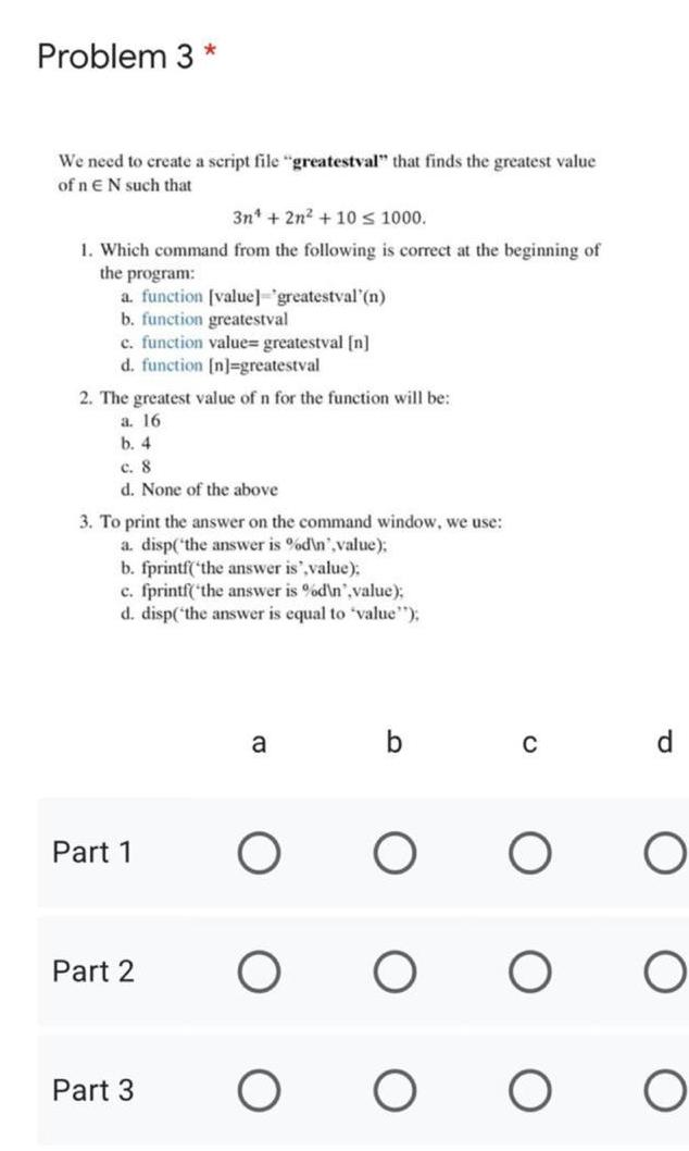 Solved Problem 3* We need to create a script file | Chegg.com