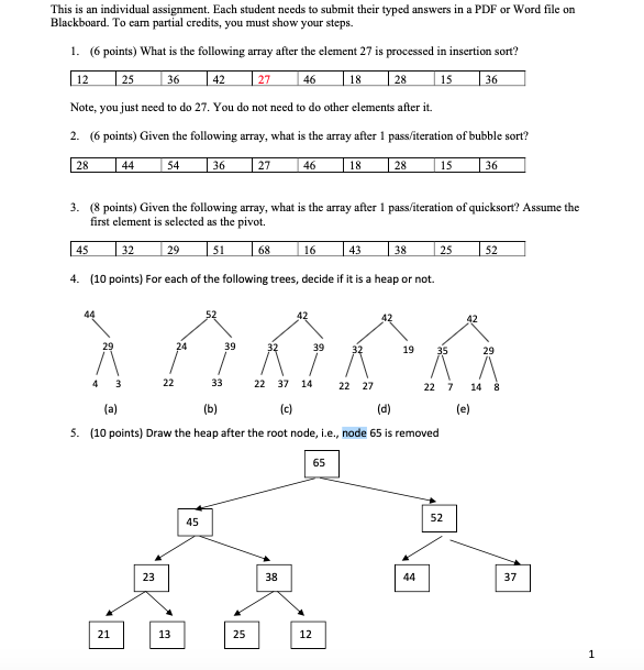 Solved This is an individual assignment. Each student needs | Chegg.com