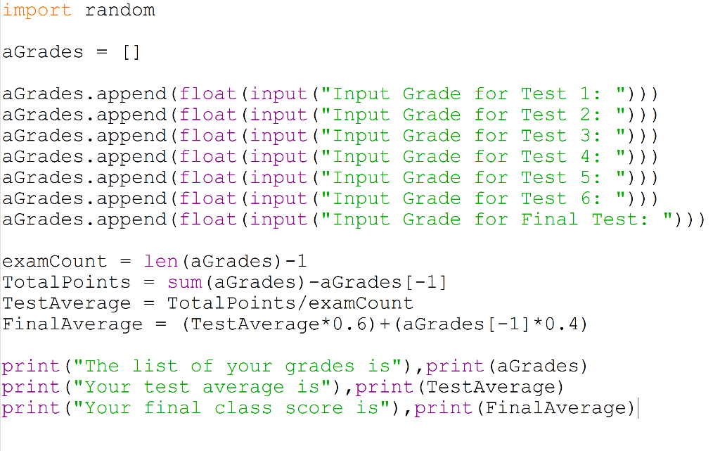 Solved Write a program that takes the grades program and | Chegg.com