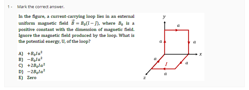 Solved In the figure, a current-carrying loop lies in an | Chegg.com