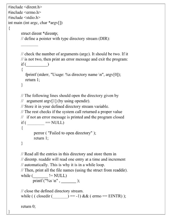 Solved Task 1: Printing File Names using Dirent Library: | Chegg.com