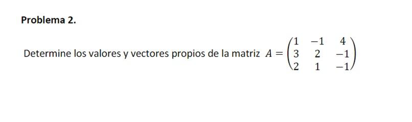 Solved Problema 2. 1 - 1 Determine Los Valores Y Vectores | Chegg.com