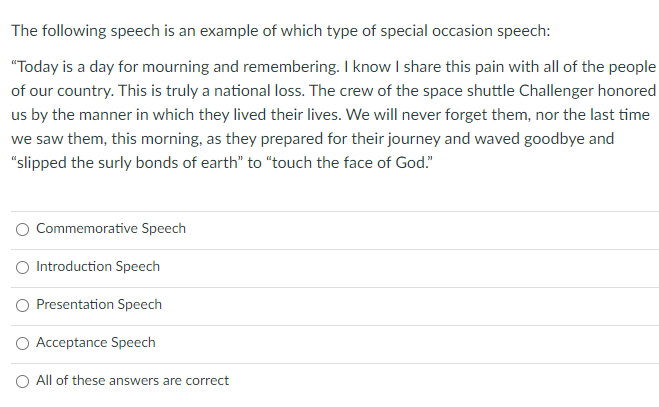 special occasion speech examples