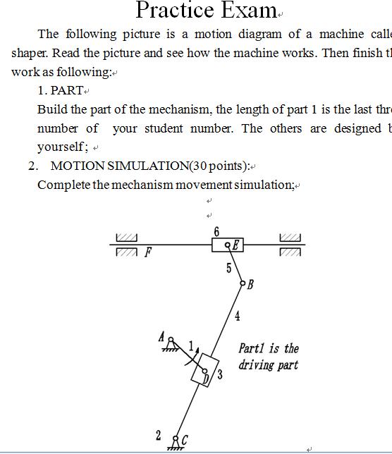 Solved Practice Exam The following picture is a motion | Chegg.com