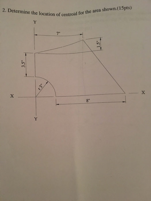 Solved Determine the location of centroid for the area | Chegg.com